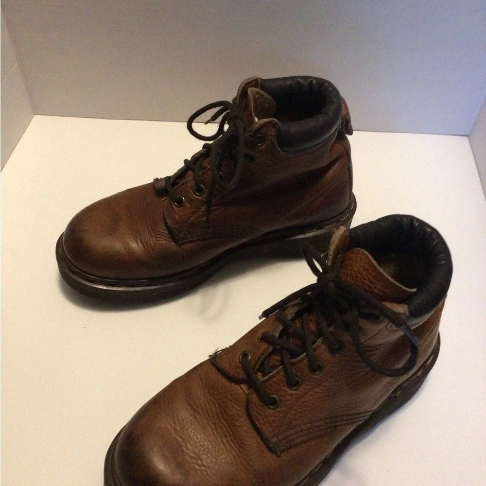 Dr Martens Brown Leather Lace Up Ankle Boots Mens Size 8‎
